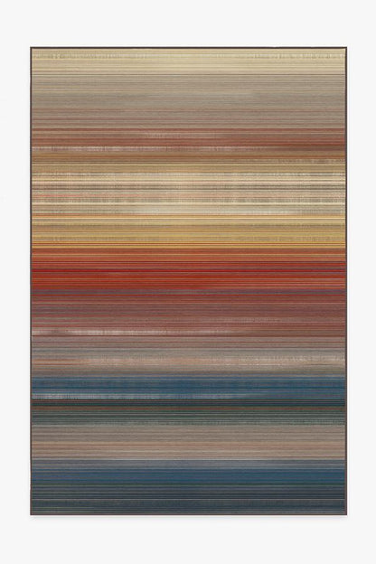 Linear Striped Multicolor Flatwoven Rug