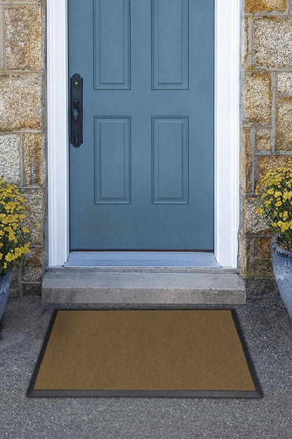 Looped Solid Dark Coir Doormat