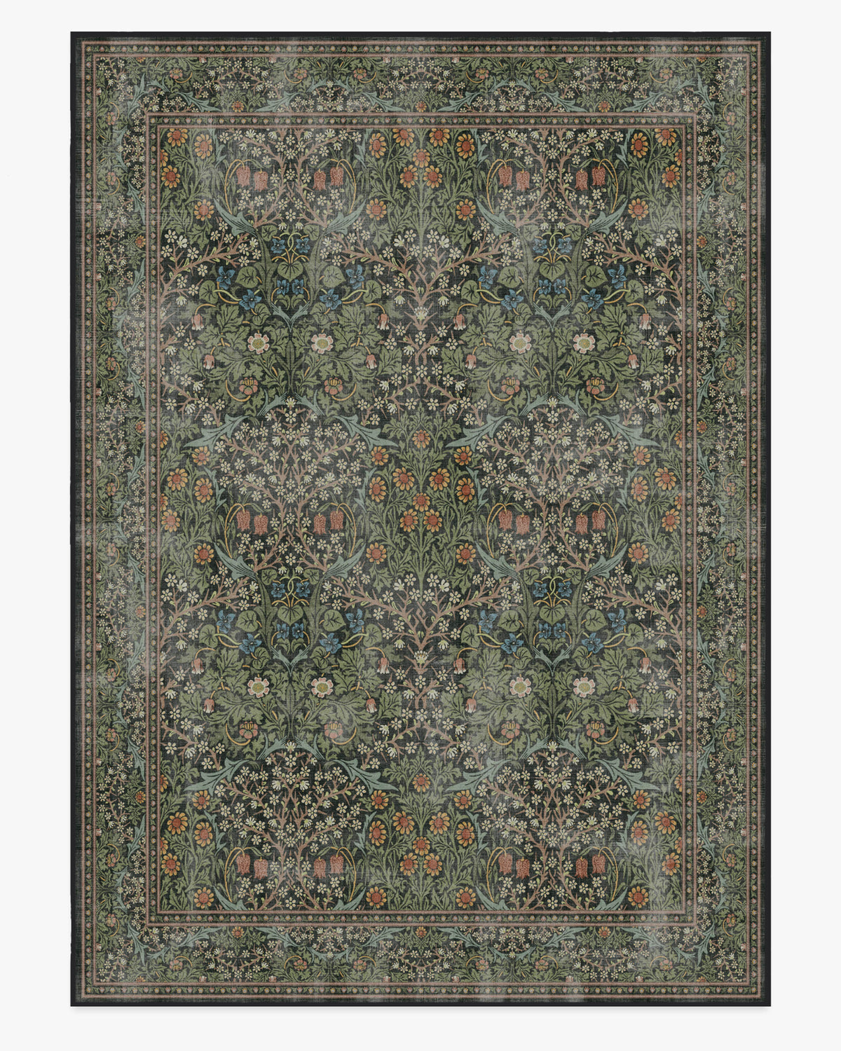 Blackthorn Forest Green Rug by Morris & Co.