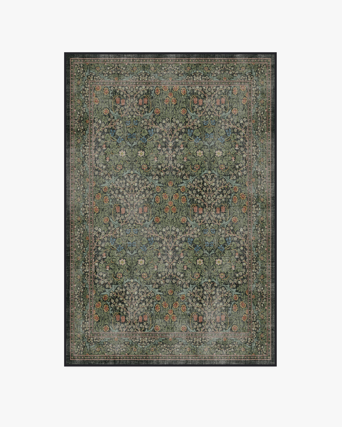Blackthorn Forest Green Rug by Morris & Co.