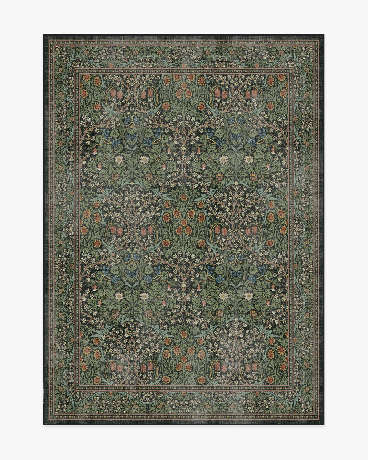 Blackthorn Forest Green Rug by Morris & Co.