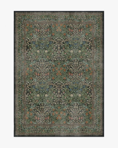 Blackthorn Forest Green Rug by Morris & Co.