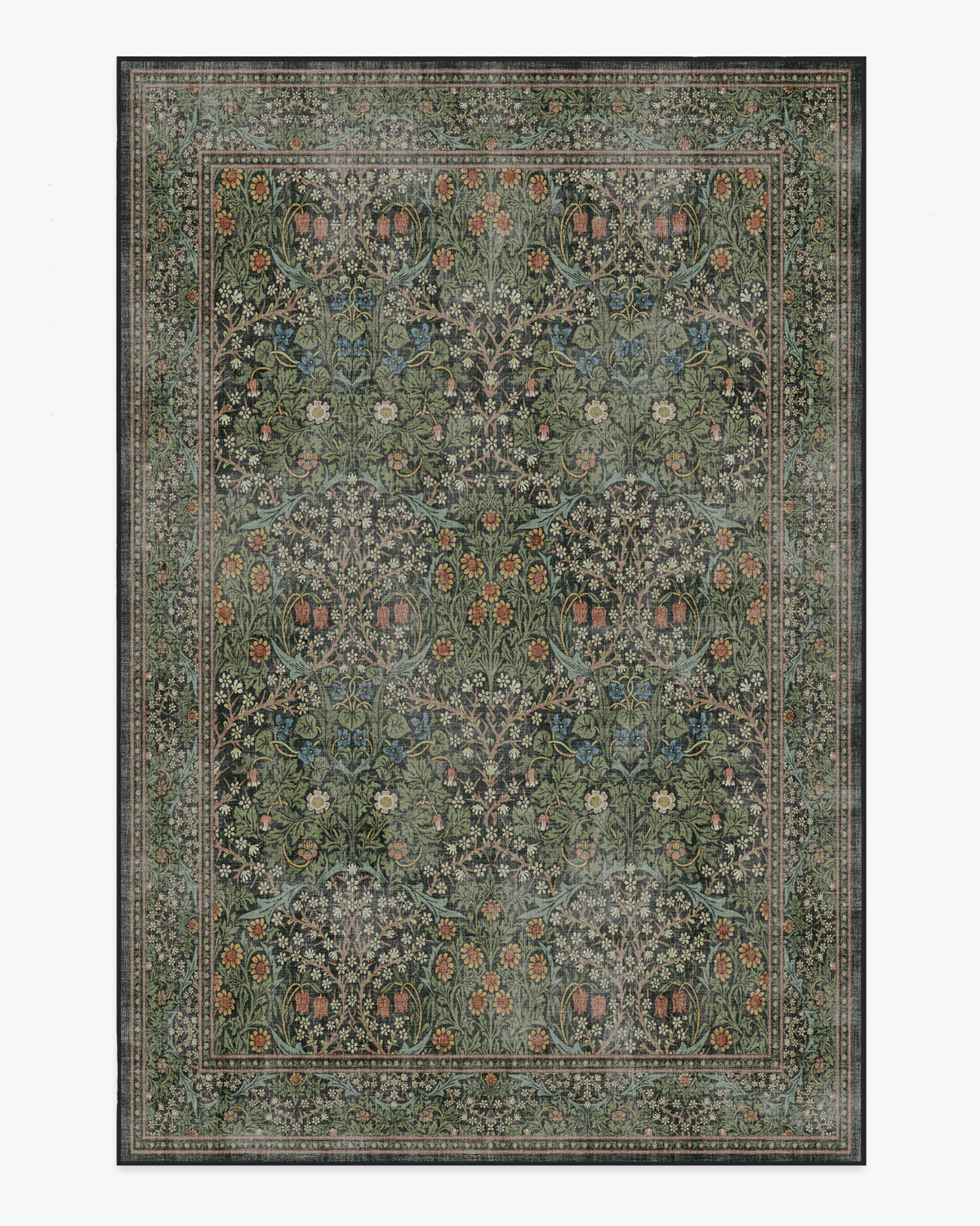 Blackthorn Forest Green Rug by Morris & Co.