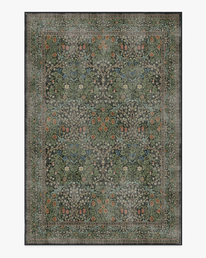 Blackthorn Forest Green Rug by Morris & Co.