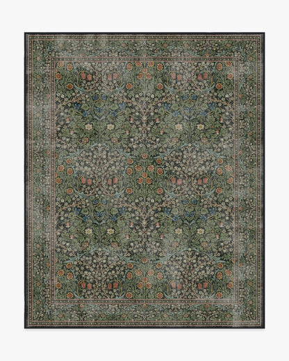 Blackthorn Forest Green Rug by Morris & Co.