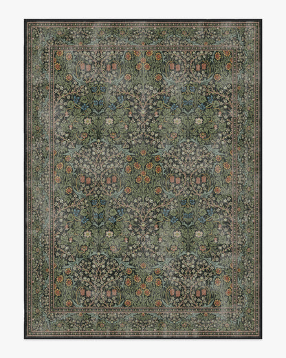 Blackthorn Forest Green Rug by Morris & Co.