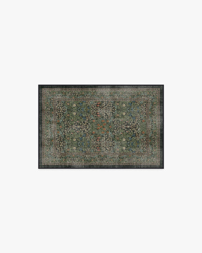 Blackthorn Forest Green Flatwoven Rug by Morris & Co.