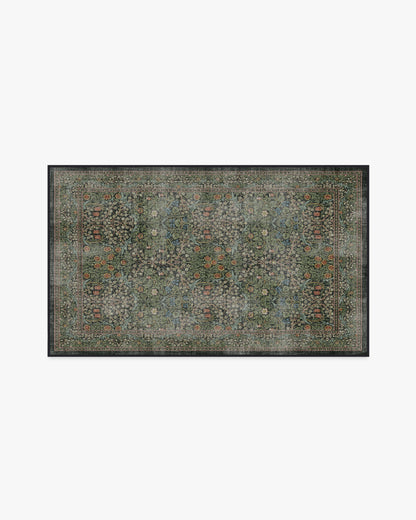 Blackthorn Forest Green Flatwoven Rug by Morris & Co.